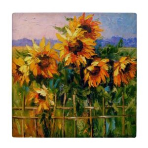 کاشی طرح گل های آفتابگردان