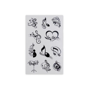 تاتو موقت طرح گیتار و نت موسیقی